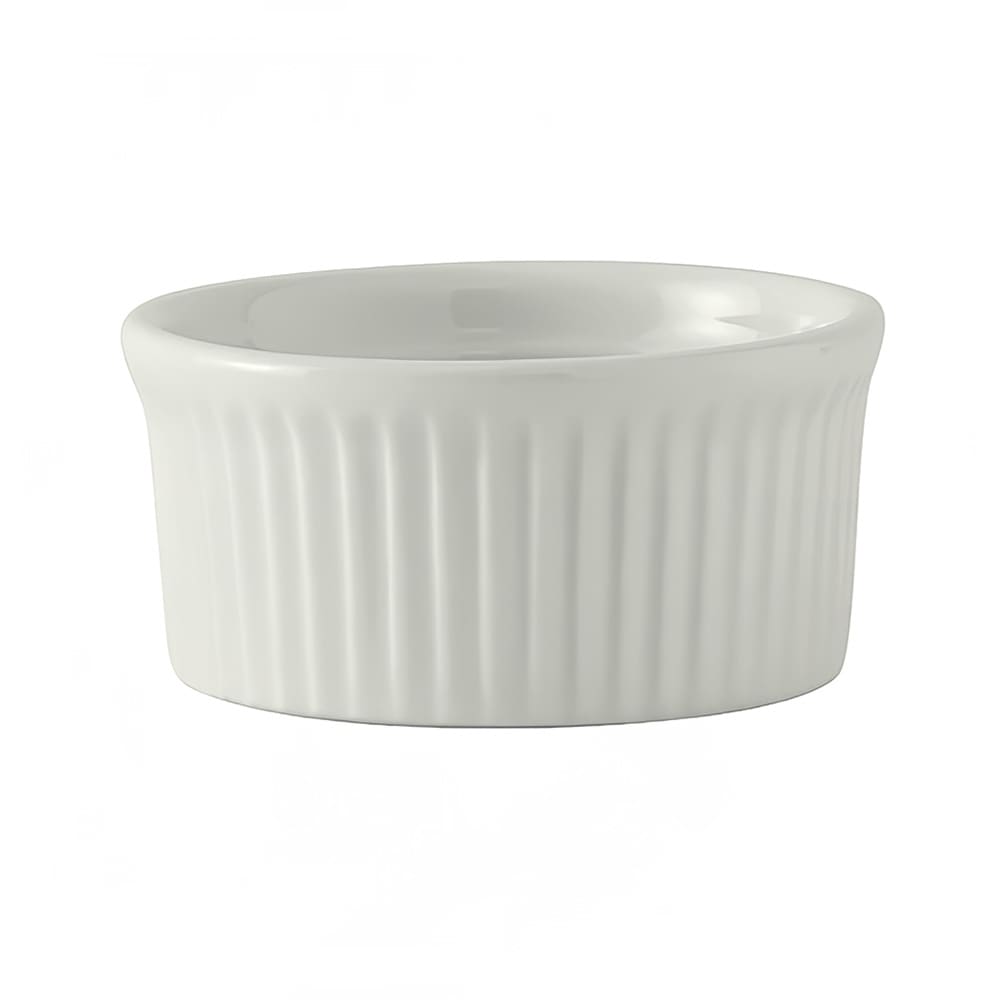 424-BPX0502 5 oz Fluted Ramekin - Ceramic, Porcelain White