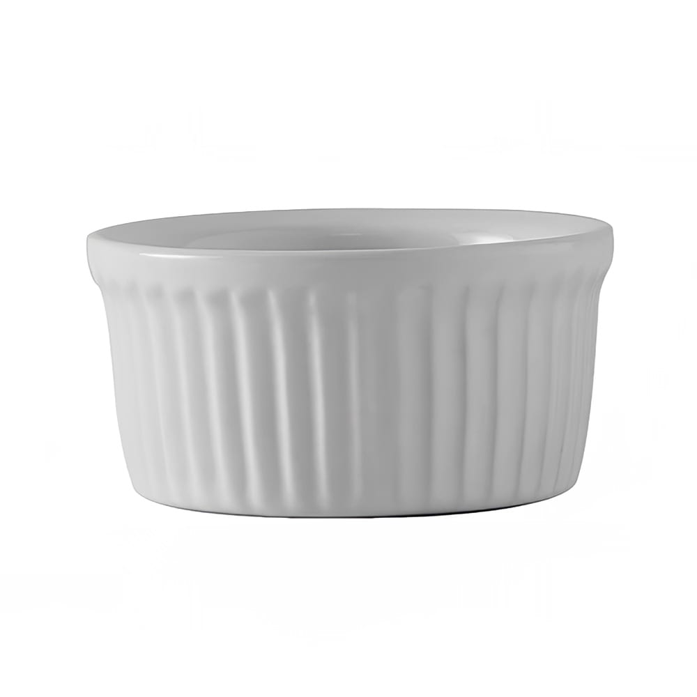 424-BWX0252 2 1/2 oz Fluted Ramekin - Ceramic, White