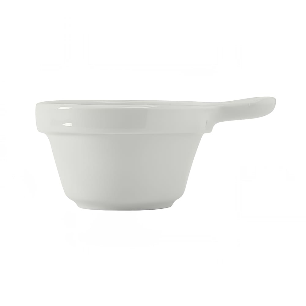 424-BPS100M 10 oz Round DuraTux®© Soup Cup w/ Handle - China, Porcelain White