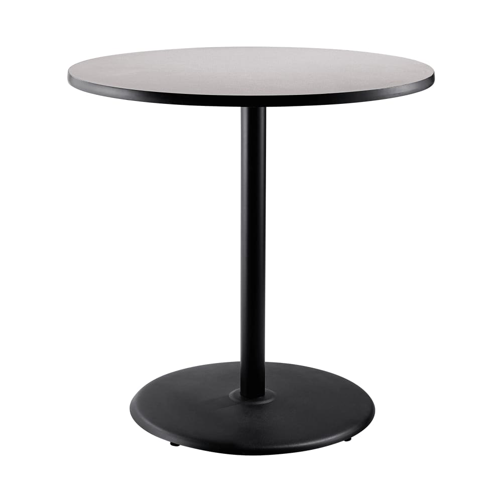 955-CT13636RBPBTMGY 36" Round Bar Height Table - Grey Nebula Laminate Top, Steel Base