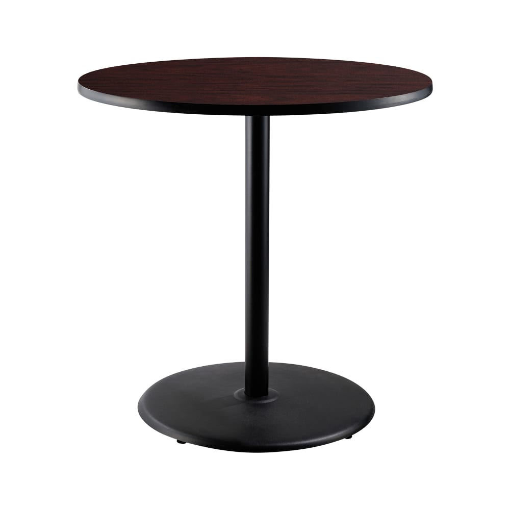 955-CT13636RBPBTMMY 36" Round Bar Height Table - Mahogany Laminate Top, Steel Base