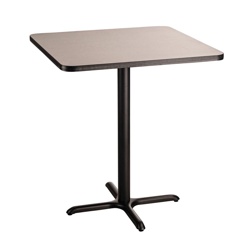 955-CT33636XBPBTMGY 36" Square Bar Height Table - Grey Nebula Laminate Top, Steel Base