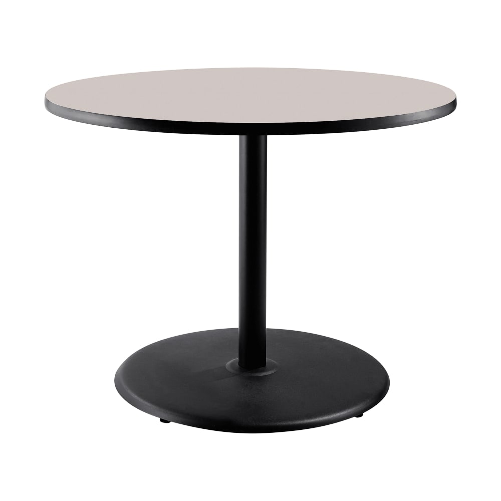 955-CT13636RDPBTMGY 36" Round Dining Height Table - Grey Nebula Laminate Top, Steel Base