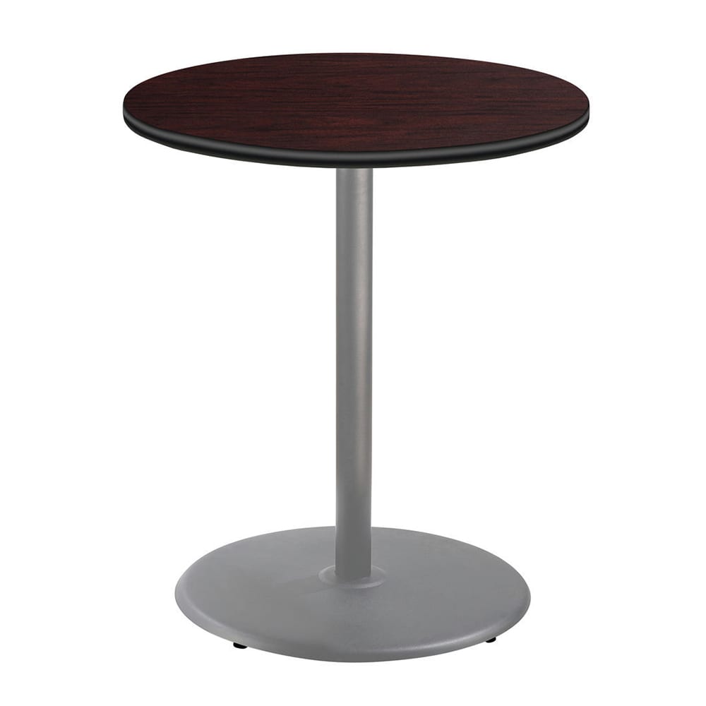 955-CTG13636RBPBTMMY 36" Round Bar Height Table - Mahogany Laminate Top, Steel Base