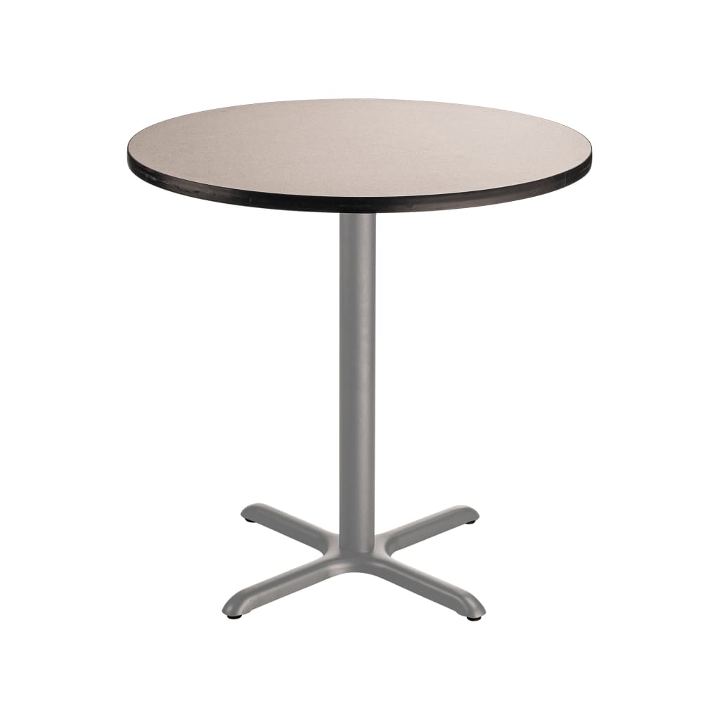 955-CTG13636XCPBTMGY 36" Round Counter Height Table - Grey Nebula Laminate Top, Steel Base