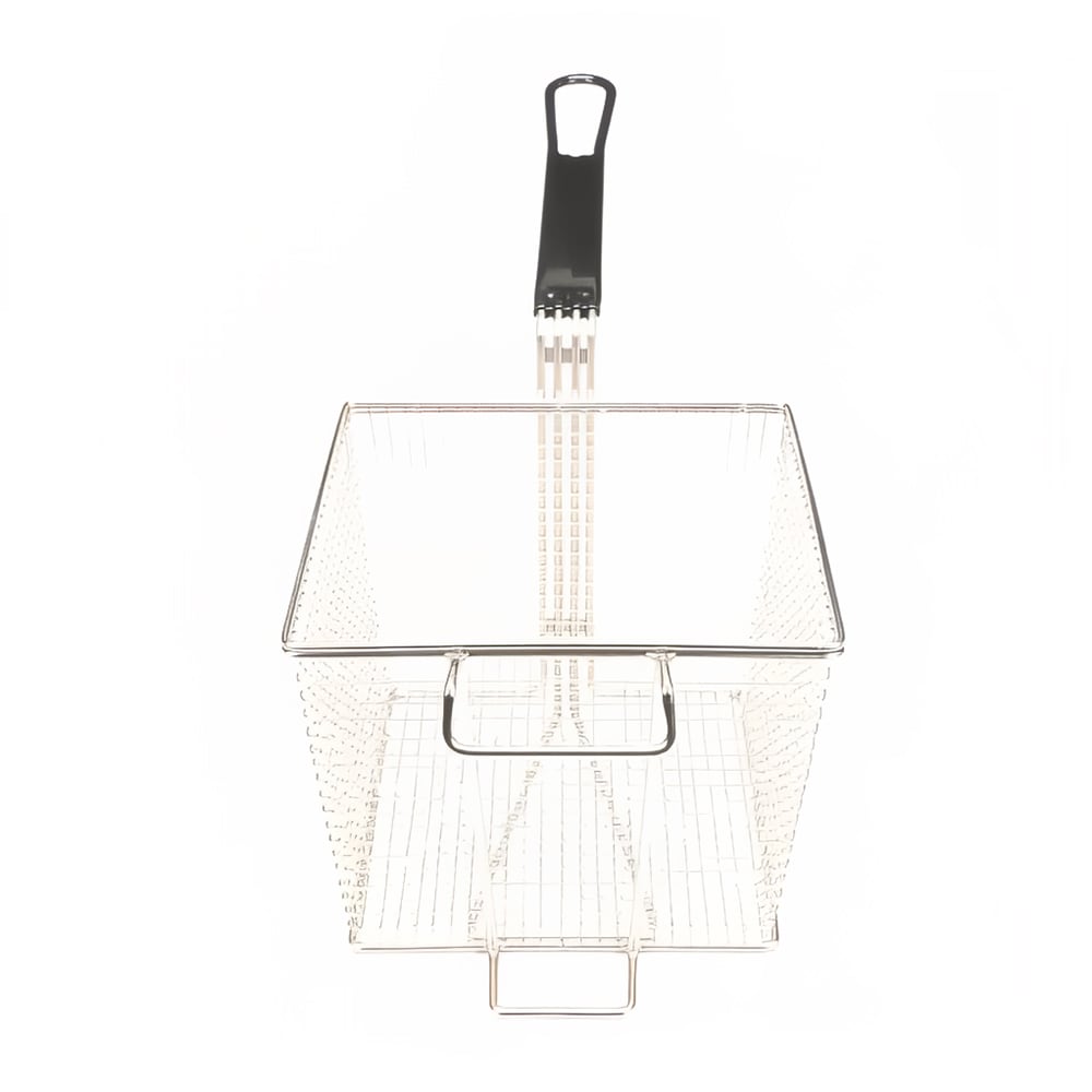 131-08086 Fryer Basket w/ Uncoated Handle & Rear Hook, 8 1/2" x 8 1/2" x 6 5/8&quot...