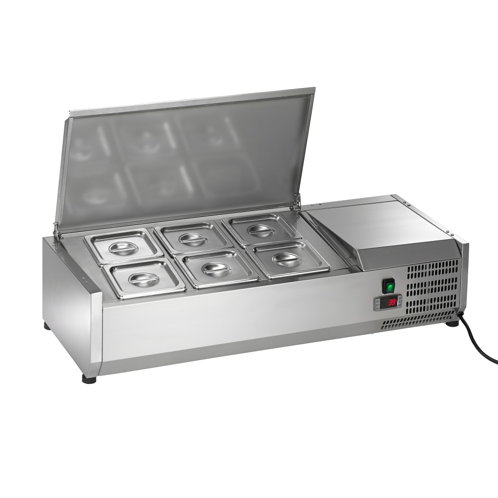 150-ACP40 39 1/2" Countertop Refrigerated Prep Rail - Hinged Lid