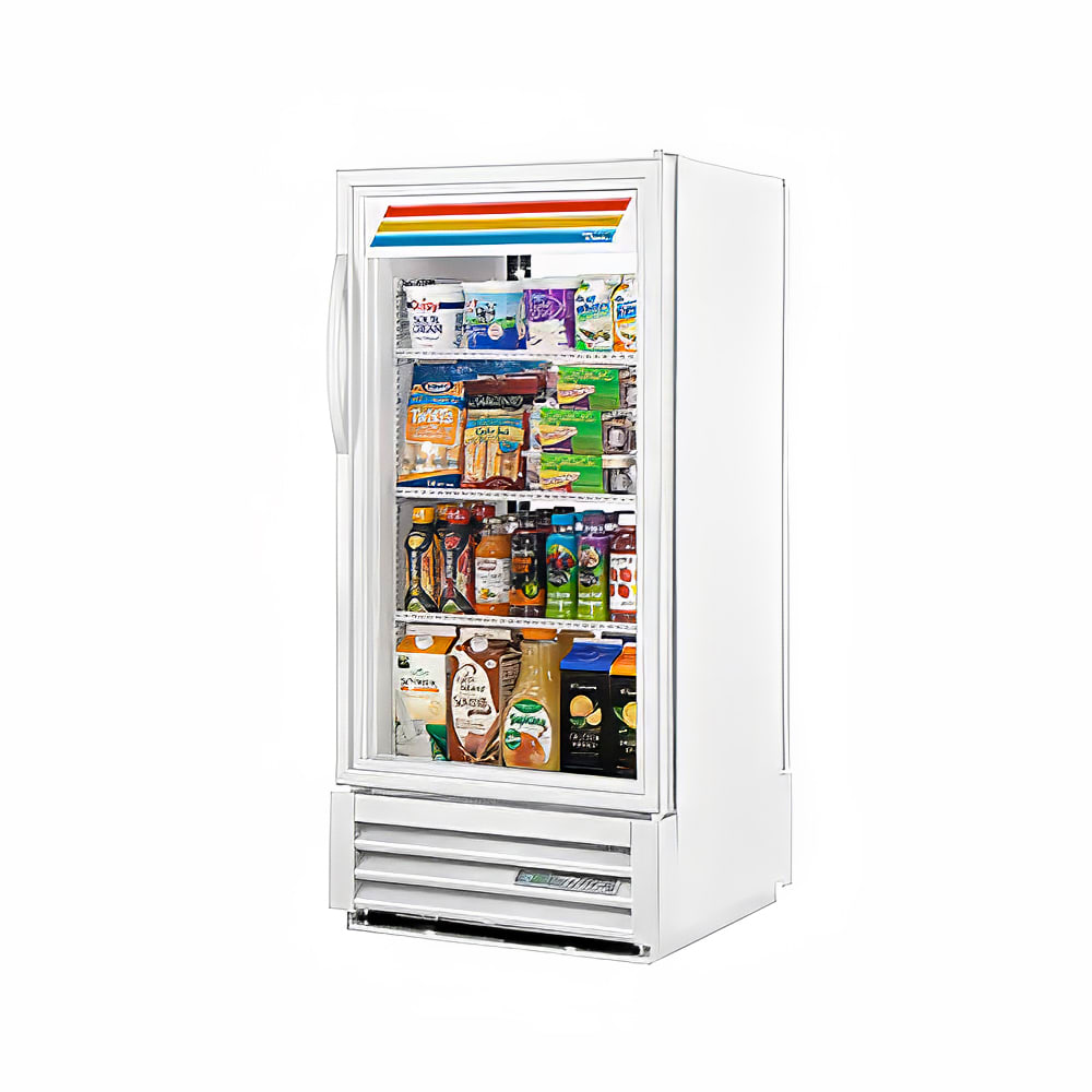 598-GDM10PTHCLDWHT 24 7/8" GDM Series One Section Pass Thru Glass Door Merchandiser - (1) Ri...