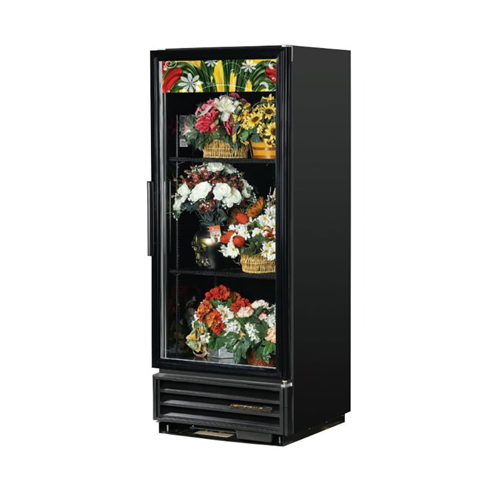 598-GDM12FC 1 Section Floral Cooler w/ Swinging Door - Black, 115v