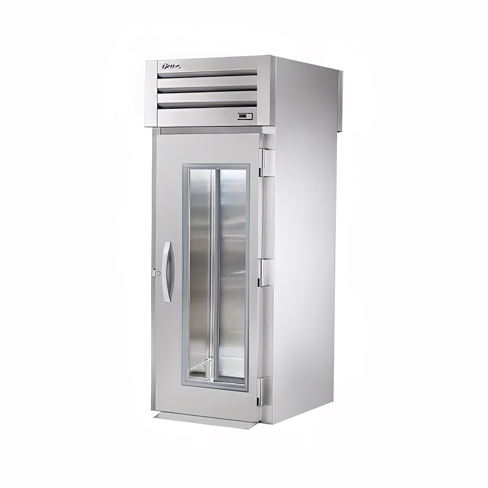 598-STA1RRT1G1S 35" One Section Roll Thru Refrigerator, (1) Glass Door, (1) Solid Door, 115v