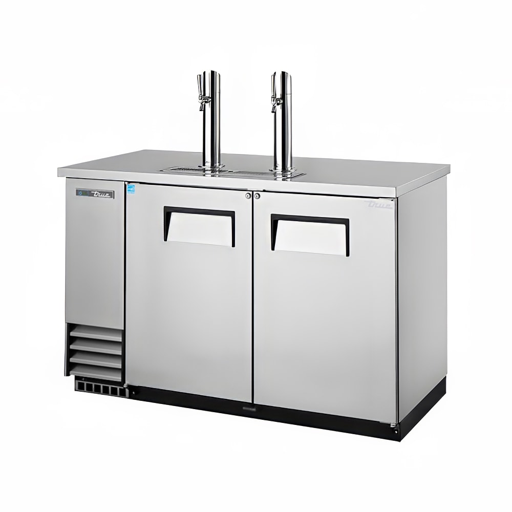598-TDD2S 59" Kegerator Beer Dispenser w/ (2) Keg Capacity - (2) Columns, Stainless, 115v