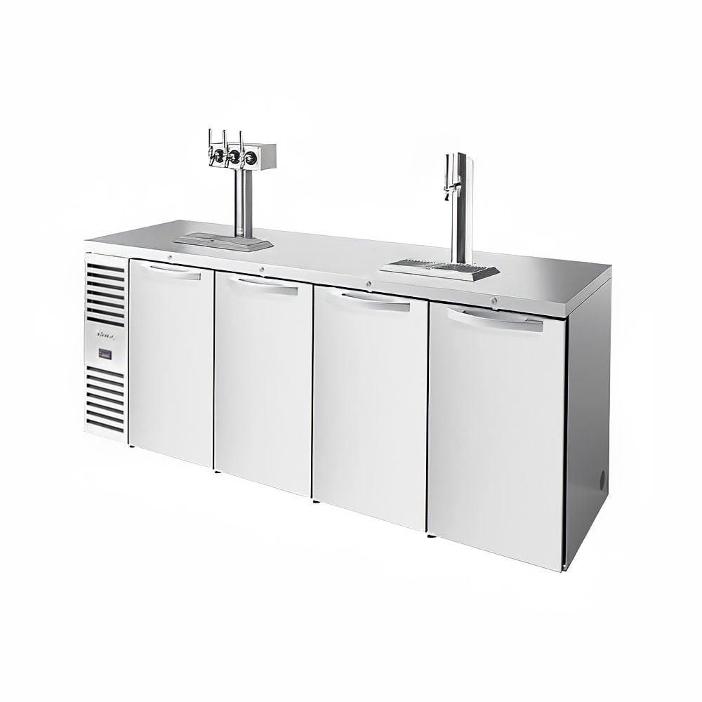 598-TDR92RISZ1LSSSSS 92" Kegerator Beer Dispenser w/ (4) Keg Capacity - (2) Column, Stainles...