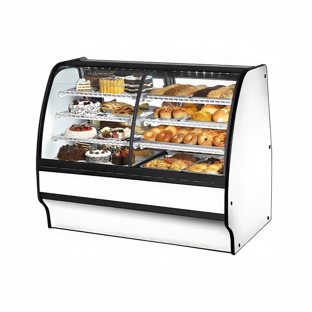 598-TGMDZ59SCSCWW 59 1/4" Full Service Dual Zone Bakery Case w/ Curved Glass - (4) Levels, 1...