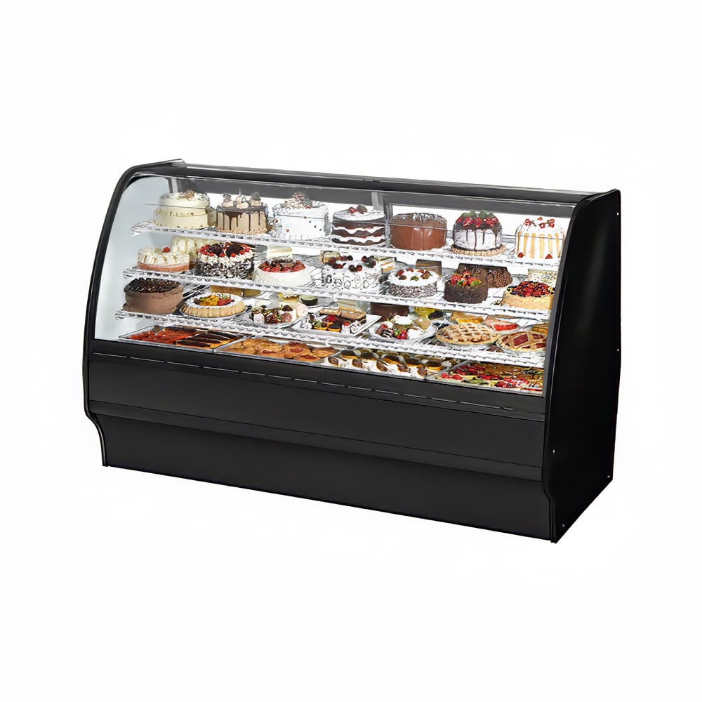 598-TGMR77SCSCBW 77 1/4" Full Service Bakery Case w/ Curved Glass - (4) Levels, 115v