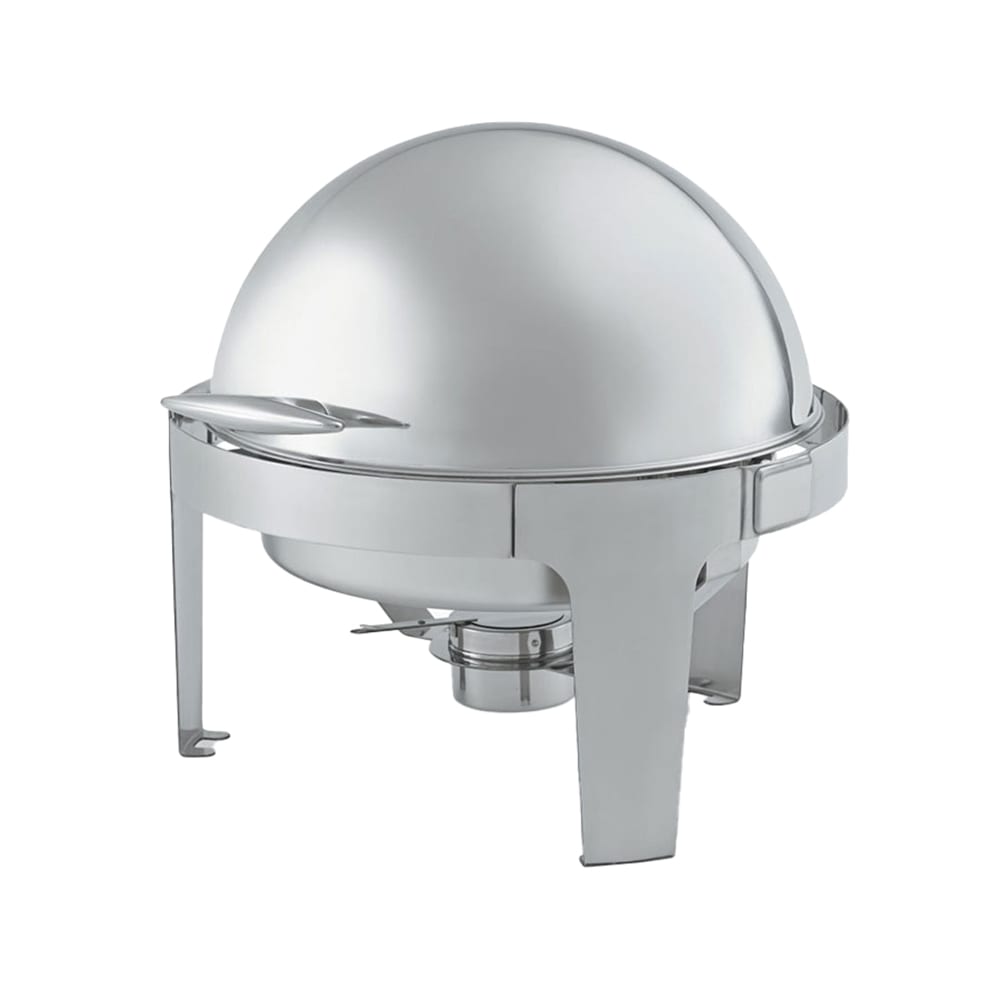 002-T3505 7 qt. Round Chafer w/Roll-top Lid & Chafing Fuel Heat