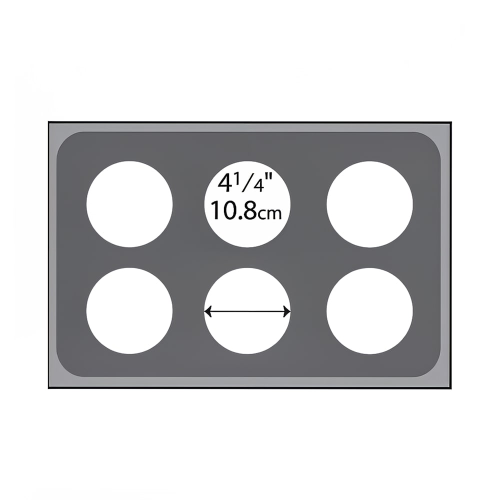 175-19195 Adapter Plate with Six Holes, for 78710 Bain Marie Pots