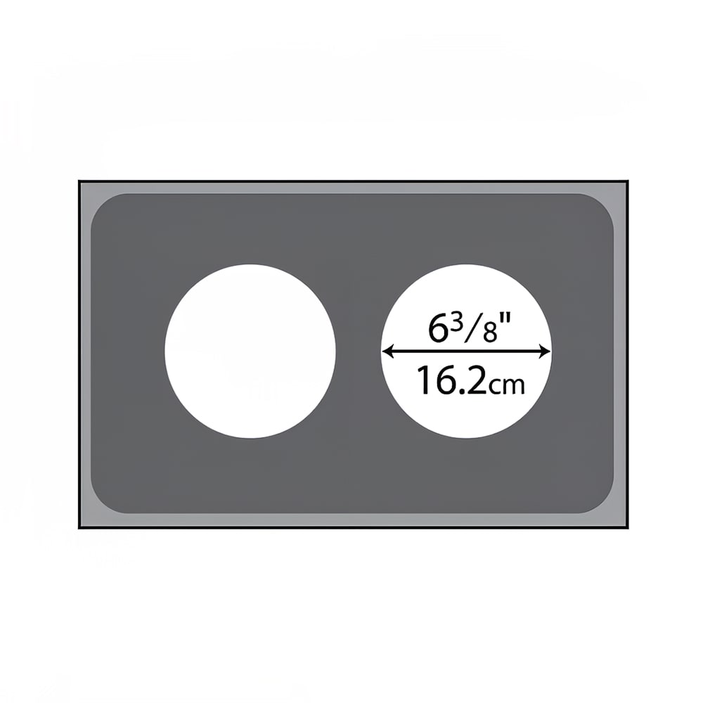 175-19190 Adaptor Plate - (2) 6 3/8" Holes, Stainless Steel