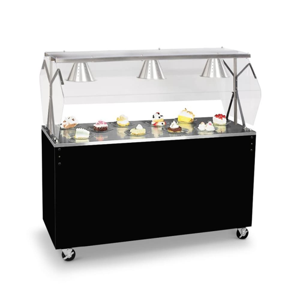 175-38766 60" Mobile Food Bar w/ Cabinet & Stainless Top, Cherry Woodgrain