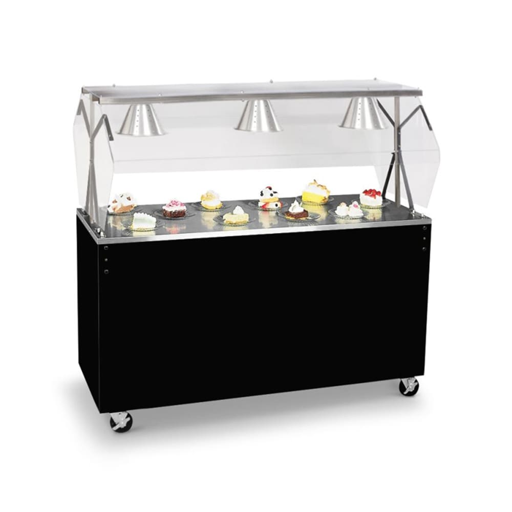 175-38764 60" Mobile Food Bar w/ Enclosed Base & Stainless Top, Cherry Woodgrain