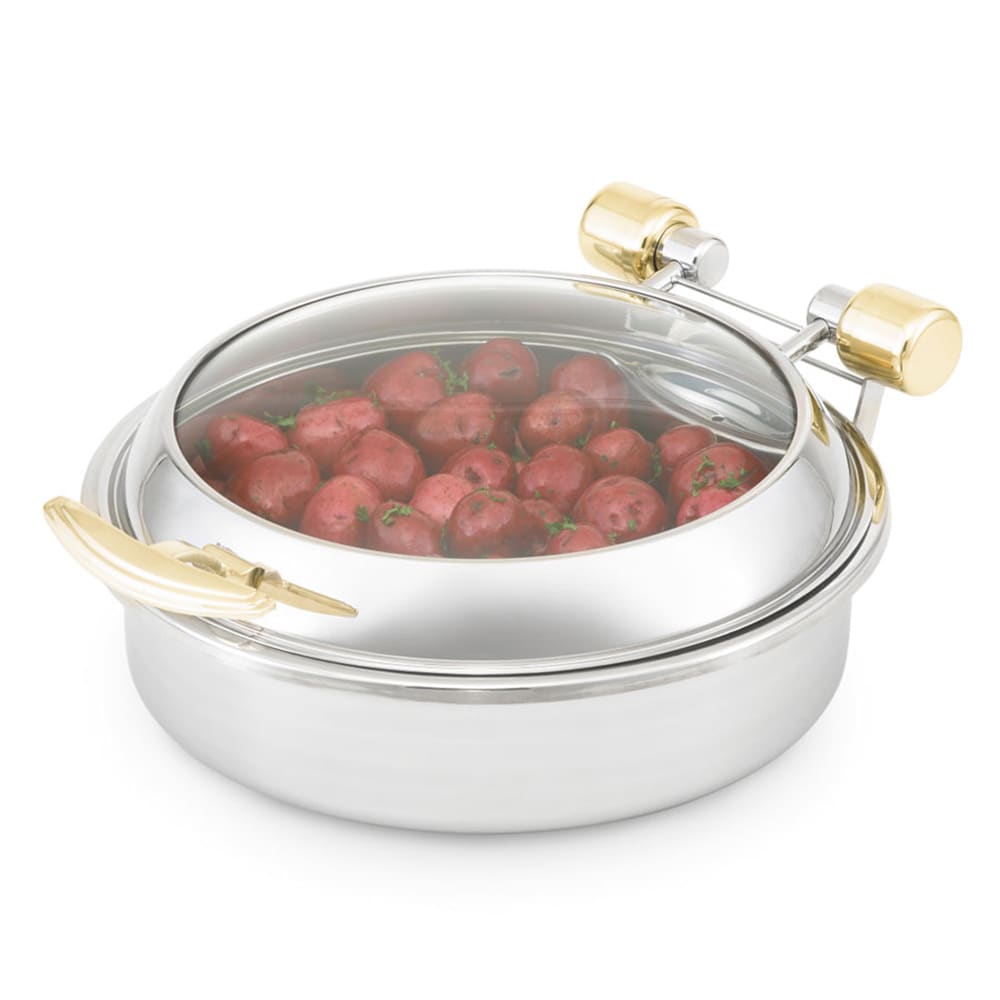 175-46124 Round Chafer w/ Hinged Lid & Induction Heat