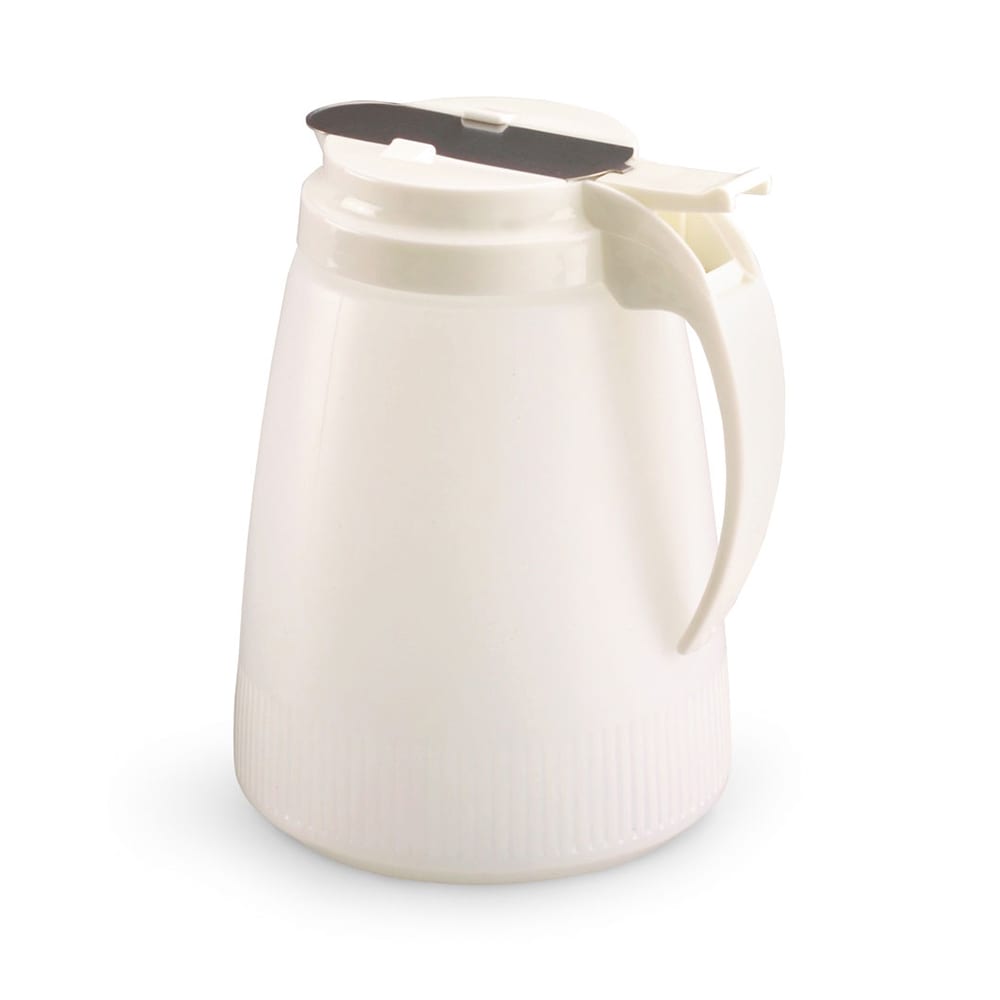 175-63205 32 oz Dripcut® Cafe Color Collection Cylindrical Dripcut Server - White Polyethylene, W...