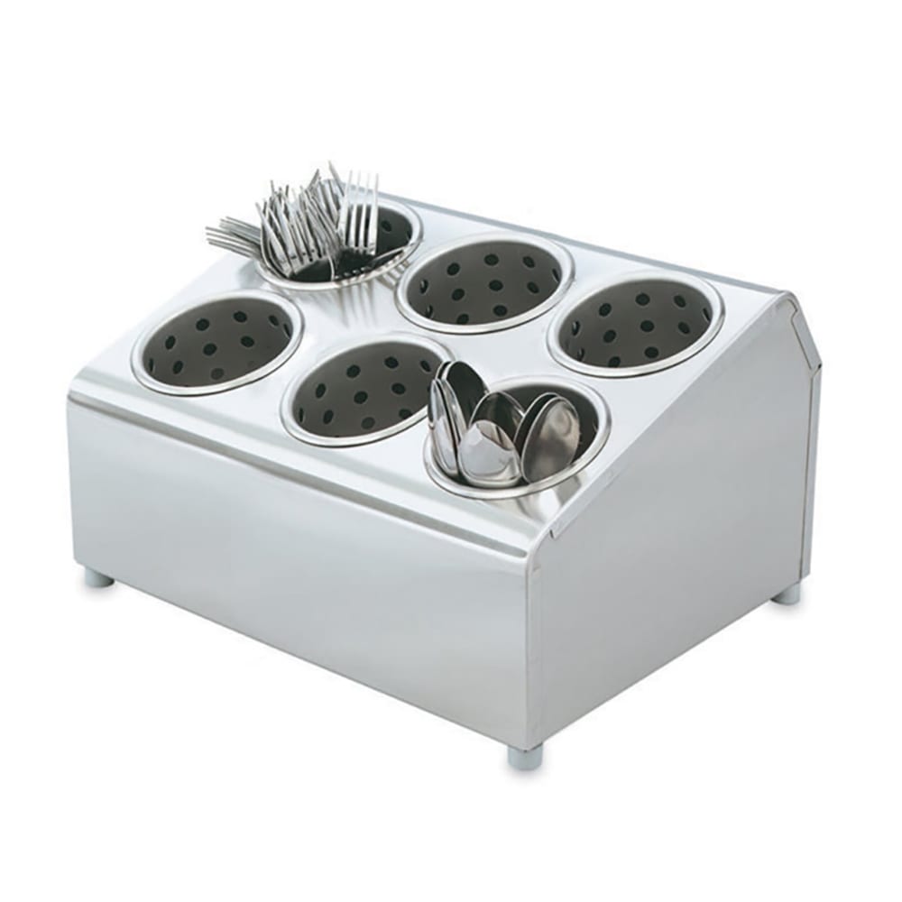 175-97241 Cutlery Dispenser - 6 Cylinder, 14 7/8x11 1/2x8 1/2" Stainless