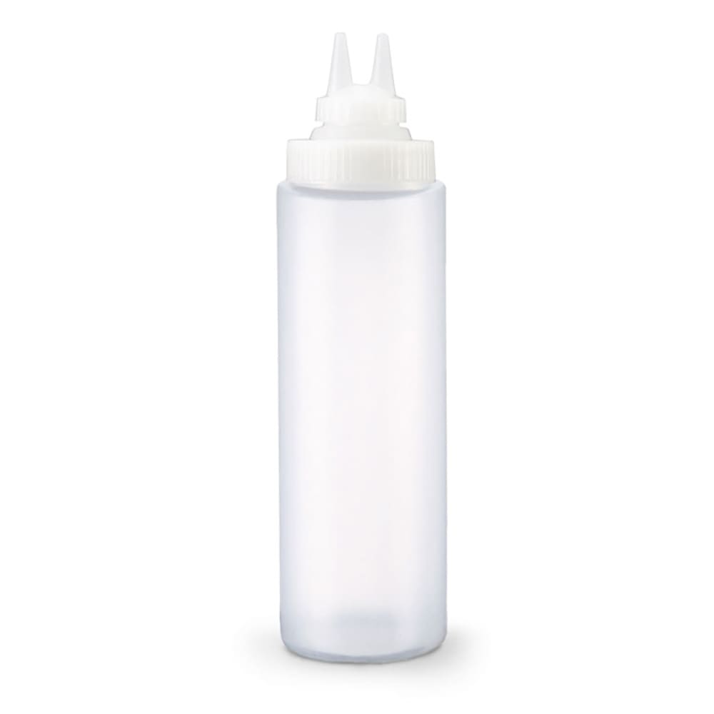 175-220813 8 oz Twin Tip Squeeze Bottle - Clear with Clear Cap