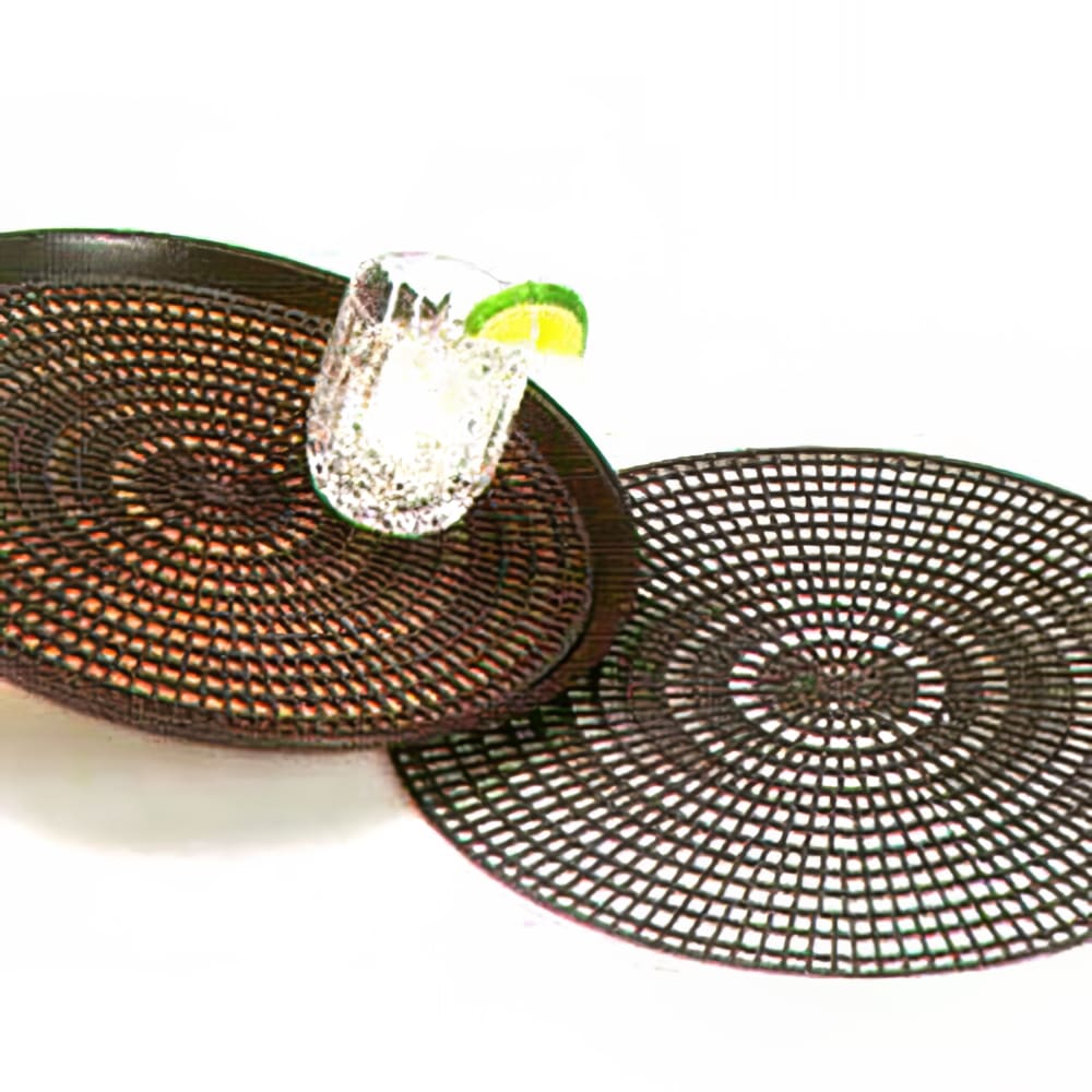 175-162006 14 1/2" Anti-Skid Tray Mats - Round, Black