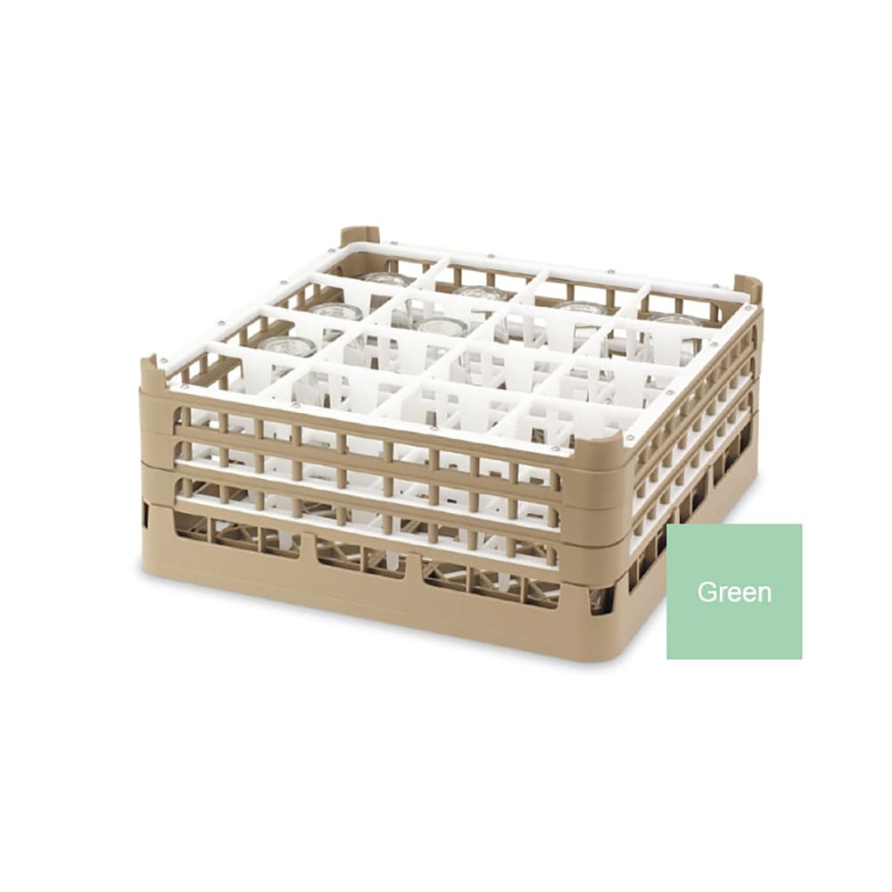 175-527181 Signature Glass Rack w/ (16) Compartments - Green