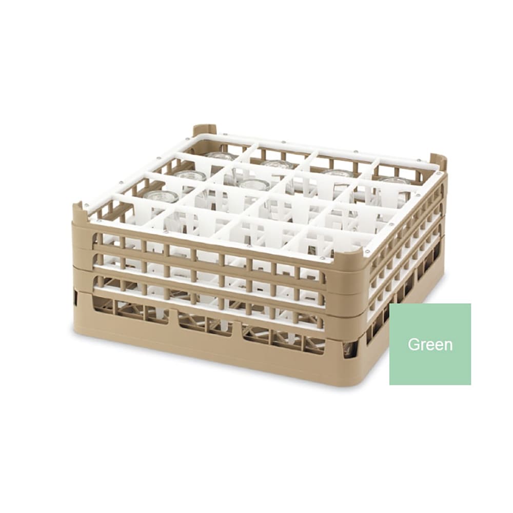 175-527191 Signature Glass Rack w/ (16) Compartments - Green