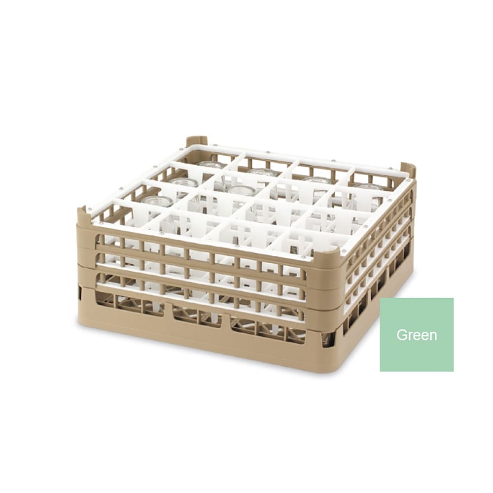 175-527671 Signature Glass Rack w/ (16) Compartments - Green