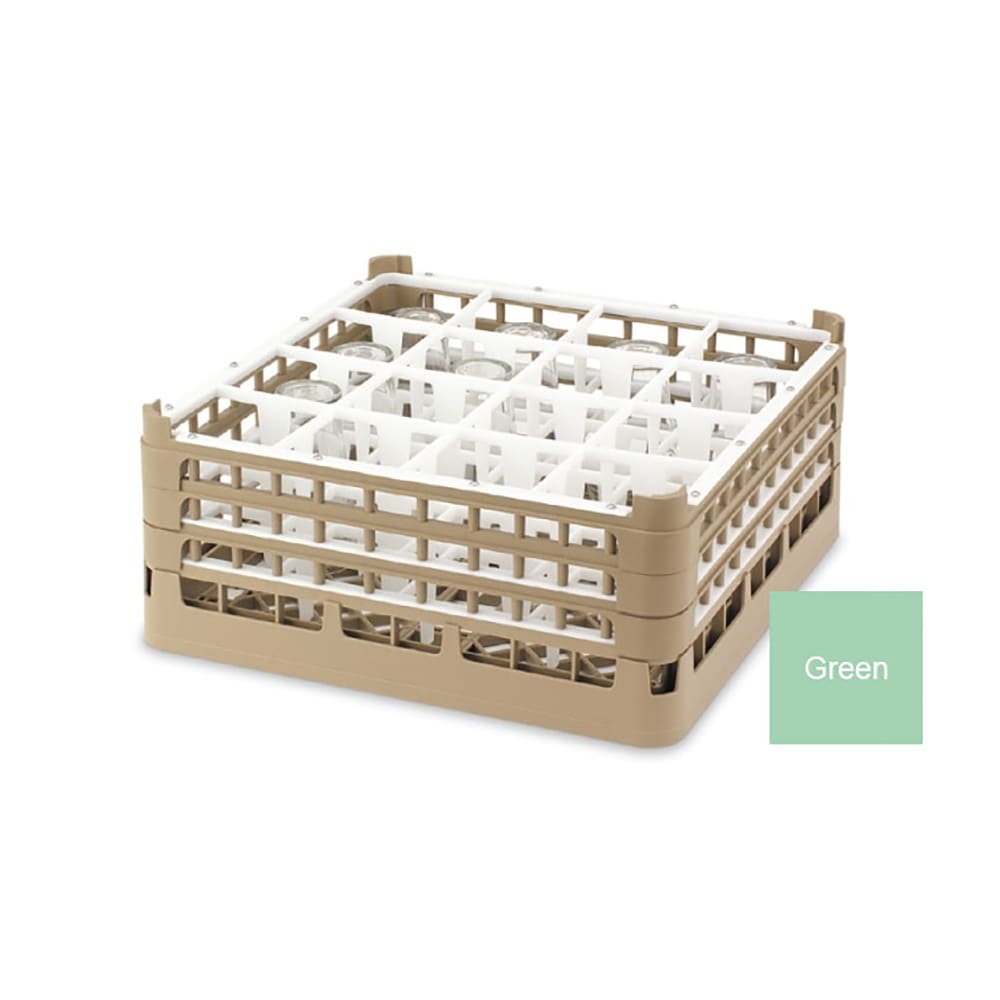 175-527661 Signature Glass Rack w/ (16) Compartments - Green
