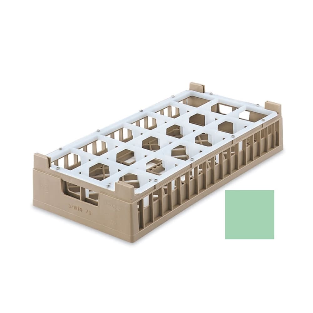 175-528141 Dishwasher Rack - 18 Compartment, Short, Half-Size, Green