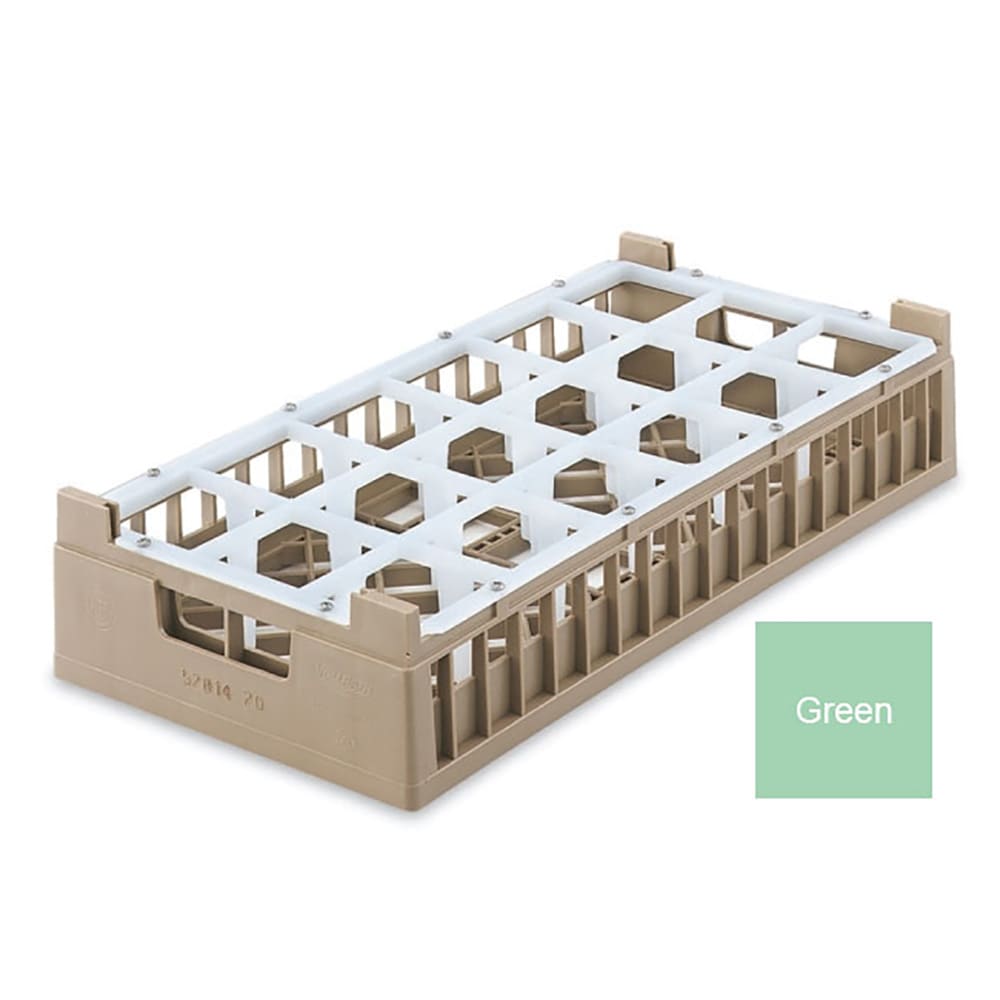 175-528241 Dishwasher Rack - 18 Compartment, Tall, Half-Size, Green