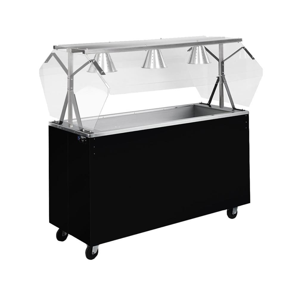 175-3871860 60" Affordable Portable™ Cold Food Bar - (4) Pan Capacity, Floor Model, Black