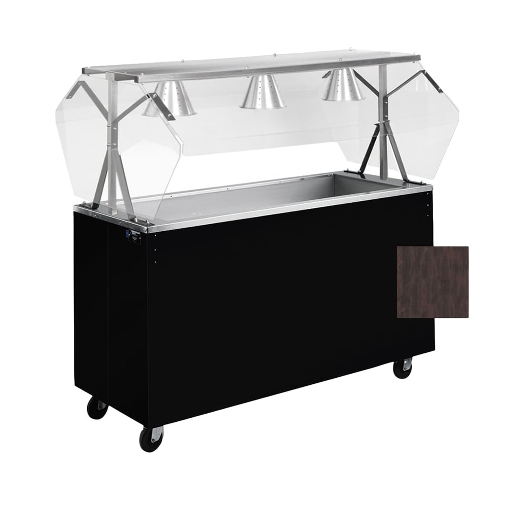 175-3895046 46" Affordable Portable™ Cold Food Bar - (3) Pan Capacity, Floor Model, Walnut W...