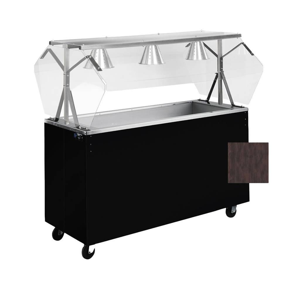 175-3895146 46" Affordable Portable™ Cold Food Bar - (3) Pan Capacity, Floor Model, Walnut W...