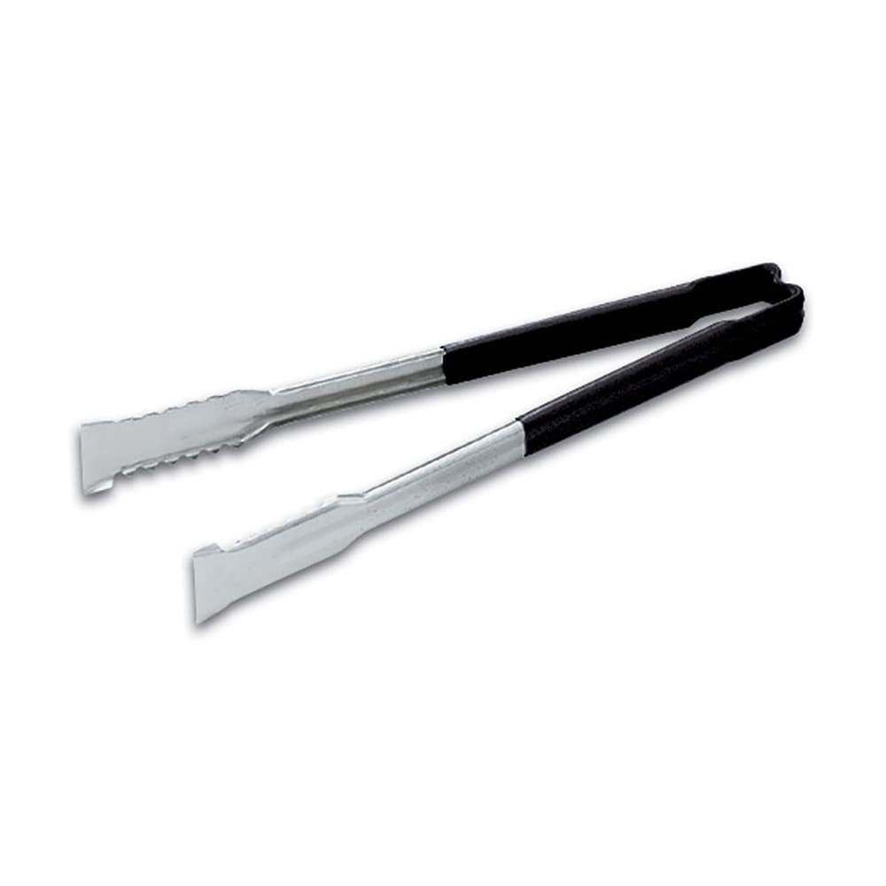 175-4791620 16"L Stainless Steel Utility Tongs - Black