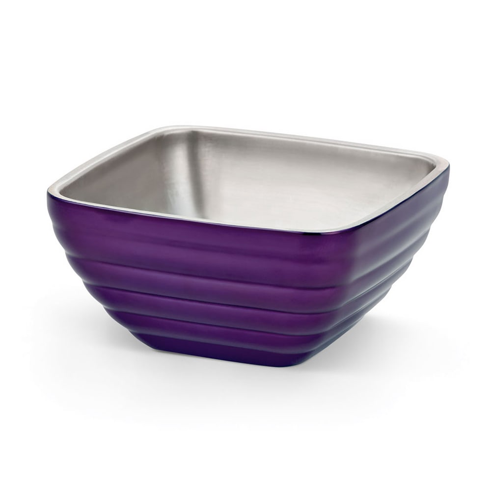 175-4763765 8 1/5 qt Square Insulated Bowl - Stainless, Passion Purple