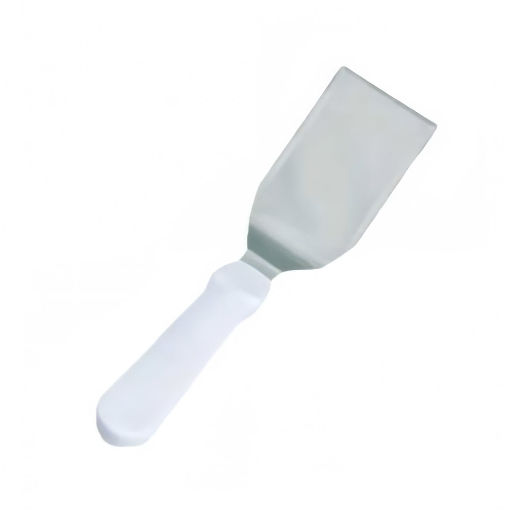 137-PHHT63 6" x 3" Turner w/ White Plastic Handle, Stainless Steel