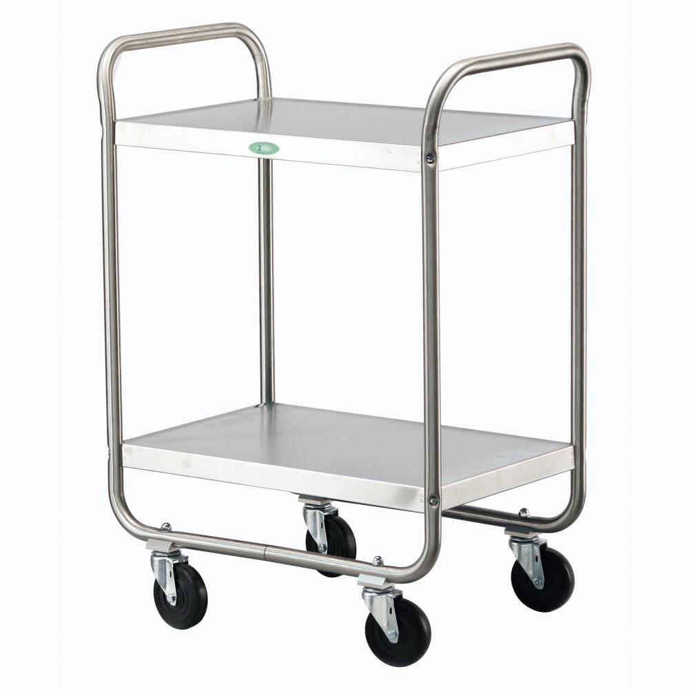 121-210 2 Level Stainless Utility Cart w/ 500 lb Capacity, Flat Ledges