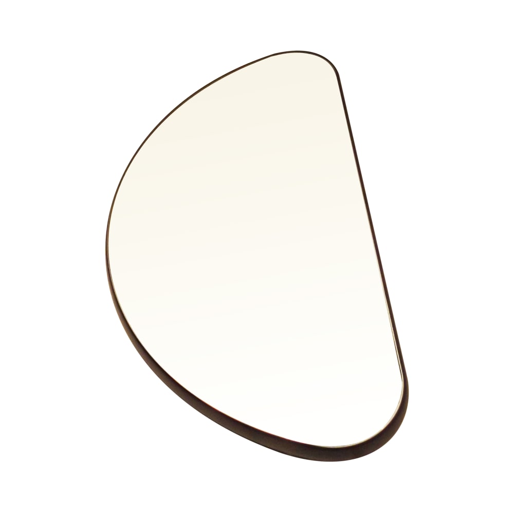 121-282 24" Half Round Rimless Mirror Tray w/ Black Vinyl Edge