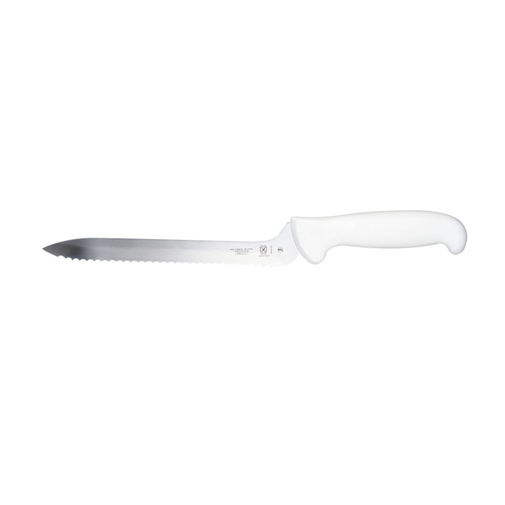 132-M18130 8" Bread Knife w/ White Polypropylene Handle, High Carbon Japanese Steel