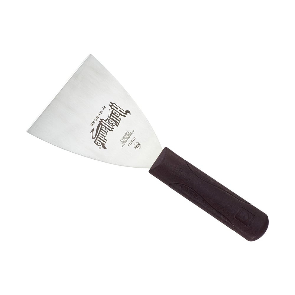 132-M18270 9 1/4" Grill Scraper w/ Brown Nylon Handle, Stainless Steel