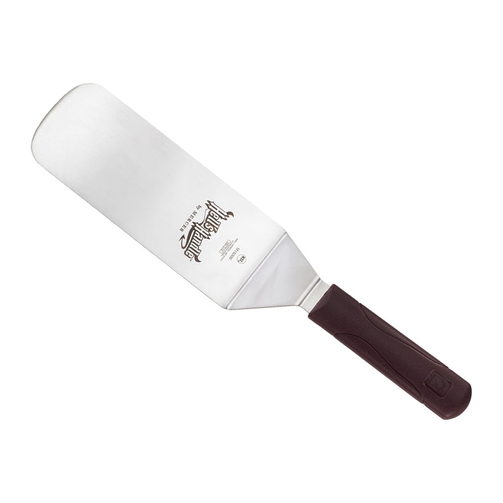 132-M18300 8" x 3" Turner w/ Red Nylon Handle, Stainless Steel