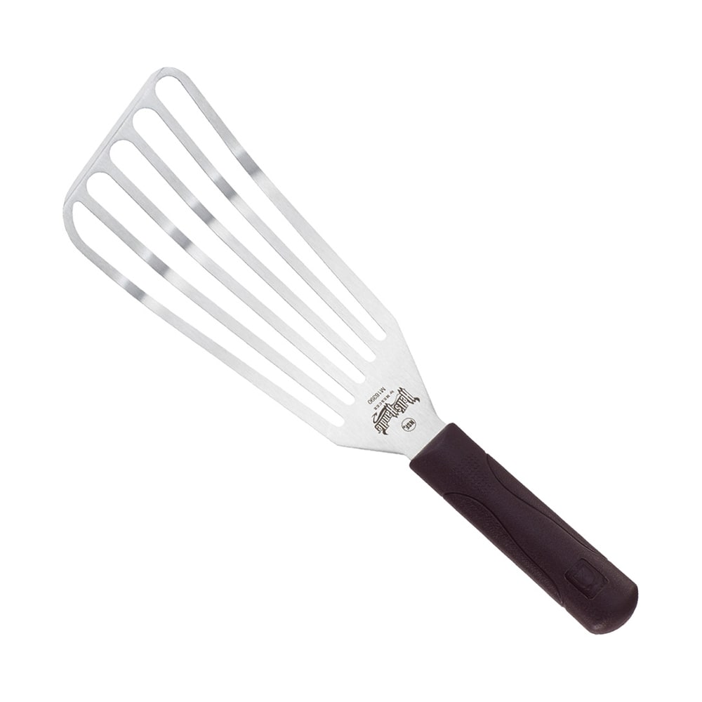 132-M18390 9" Slotted Fish Turner w/ Red Nylon Handle, Stainless Steel