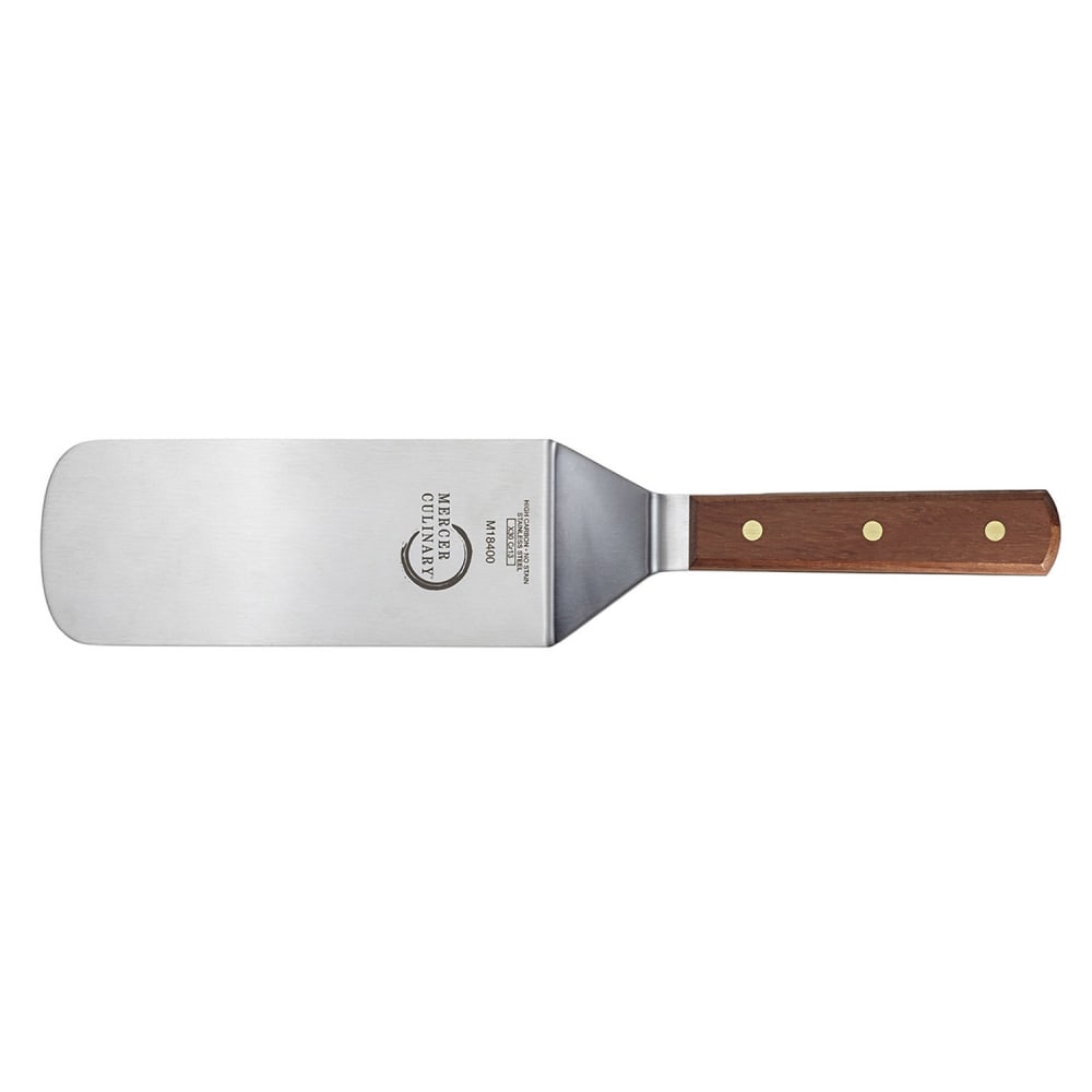 132-M18400 8" x 3" Turner w/ Rosewood Handle, Stainless Steel