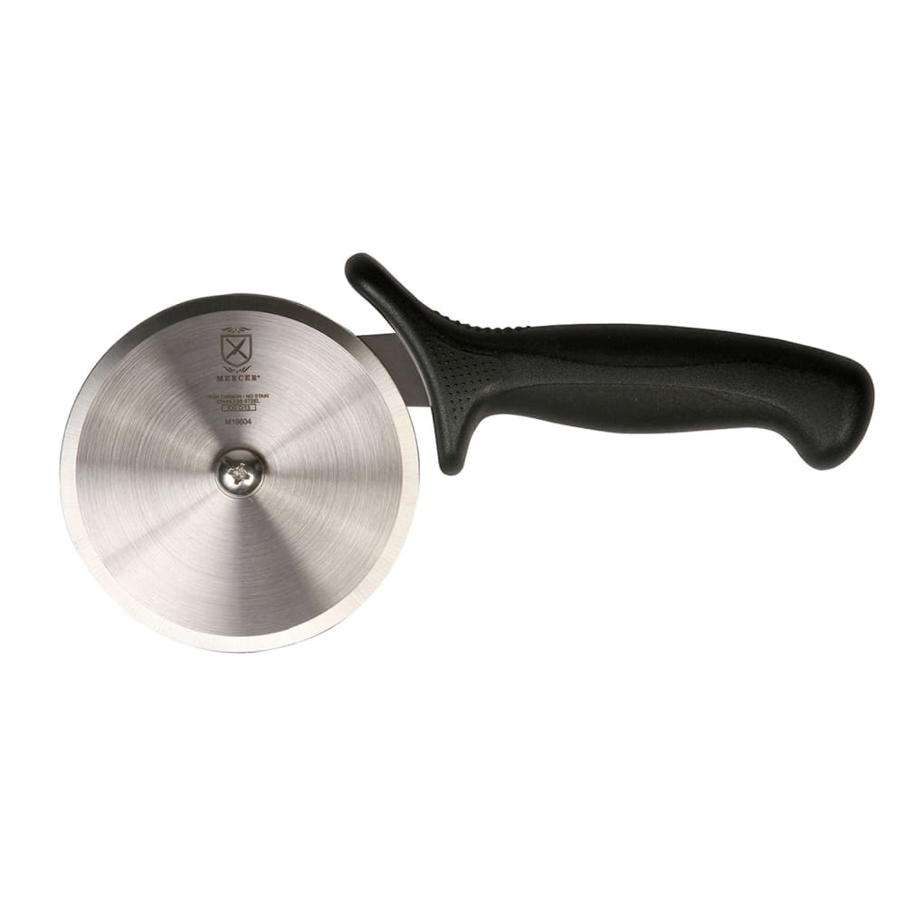 132-M18604BK 4" Pizza Cutter w/ Black Santoprene®/Polypropylene Handle, High Carbon Japanese...