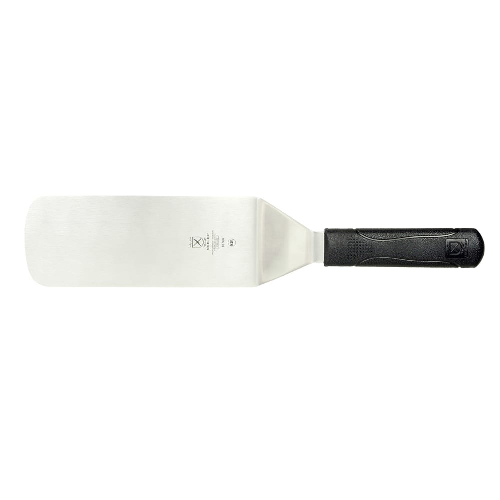 132-M18700 8" x 3" Turner w/ Black Polypropylene Handle, High Carbon Japanese Steel