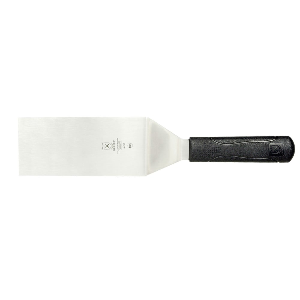 132-M18720 6" x 3" Turner w/ Black Polypropylene Handle, High Carbon Japanese Steel